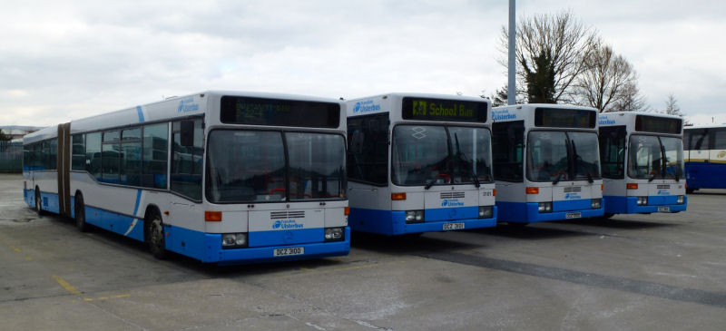 Ex Metro O.405 bendies 3100-3 - Derry - Mar 2013  [ John Durey ]