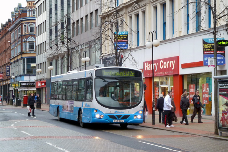 Ulsterbus Scania 714 in use on Metro 2 - Royal Ave - Jan 2012  - [ Paul Savage ]