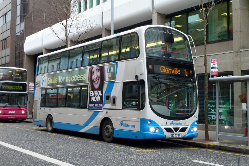 Ulsterbus Volvo 2254 in use on Metro 1 - Upper Queen Street - Feb 2012  - [ Noel O'Rawe ]