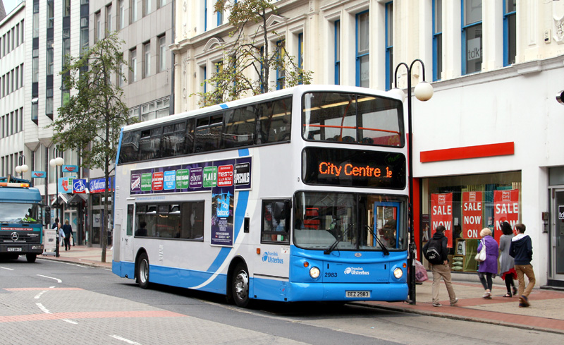Metro Volvo 2983 in blue - Royal Avenue - August 2011  - [ Will Hughes ]
